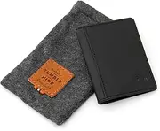 [Tumble & Hide] Tumble and Hide Italian Tudor Leather Travel Card/Oyster Card Holder, Black