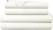 100% Organic Cotton Sheets Queen Size - GOTS Certified Organic Bed Sheets with Deep Pocket Breathable and Cozy Sateen Weave Gets Softer with Each Wash - Luxury 4 Piece Set (Natural, Queen)