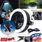 USB Tent Lamp For Outdoor LED Fan Camping 2 in 1 Portable With Hook Rechargeable