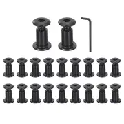 20Sets M6x10mm Hex Drive Socket Caps Bolt M6x12mm Nuts with Hex Wrench Black