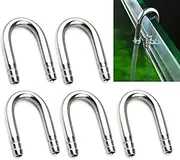 5 PCS U Shaped Stainless Steel Tube CO2 Connector for Aquarium Fish Tank Co2 Oxygen Tubing Air Pump Accessories,Elbow Pipe Filter Accessories (5 PCS)