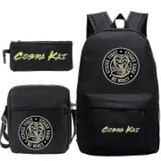 3 Pcs Set Cobra Kai Backpack Children School Bags Casual Bagpacks Prints Knapsack For Teenagers Girls Boys Travel Bagpacks