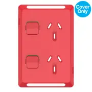 Clipsal Pro Double Vertical Powerpoint 10A Skin Red | P3025VC-RD