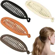 Flomiara 4PCS Banana Hair Clips for Women, Banana Clip for Thick Thin Hair, Cute Hair Clips for Women Girls, Strong-Hold Ponytail Holders Claws Home Makeup Outdoor for Styling, Multicolor