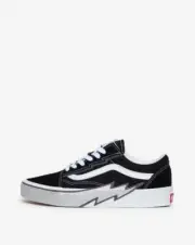 Vans Old Skool Reflective Glitter Bolt Black/Silver Unisex Adults MSRP $85