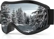 Omnpossi OTG Ski Goggles Windproof Snowboard Sports Goggles Helmet Compatible Skiing Over Glasses with Anti Fog UV Protection for Mens Womens Snowboarding Skiing Skating