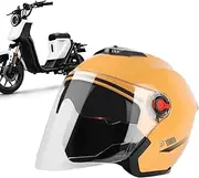 Open Face Helmets - Motor Helmets,Motorcycle Helmets, Adult MotorHelmets, Double Visor 3/4 Open Face Helmets, Sun Shield Against Wind in Winter