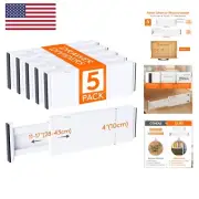 5 Pack Drawer Dividers 4" High, 11-17" Adjustable Dresser Drawer Organizers f...