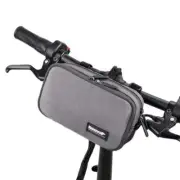 Bike Front Bag Bicycle Storage Handlebar Travel Commuting Hanging Bag (Grey)