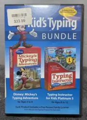 Kid's Typing Bundle: Mickeys Typing Adventure with Typing Instructor PC NEW!