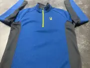 Spyder Men's Half-Zip Outbound Sweater Jacket XXL 2XL Blue Black