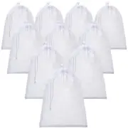 10 Pcs Mesh Bags Drawstring Laundry Bags Large Nylon Mesh Gift Dishwasher Bag...