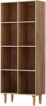 Artiss Bookshelf, Wooden 4 Tiers Book Shelf Corner Wall Shelves Display Bookcase Bookshelves CD DVD Storage Rack Home Living Room Bedroom Office Furniture, Free Standing Sturdy Base