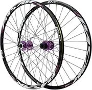 24'' 26'' 27.5'' 29'' Mountain Bike Wheelset MTB Front Back Wheels Quick Release Disc Brake Aluminium Alloy Rims with Bearing Hubs Cassette 8-12 Speed (Color : Black-Purple, Size : 27.5inch)