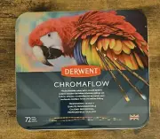 NEW 72 Derwent ChromaFlow Coloured Artists Pencils Tin Set BRAND NEW & SEALED