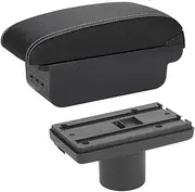 Car Armrest for Seat for Ibiza 6j Ibiza 6L 2012 2013 2013 2014 2015 2016 2017 2018 2019 Armrest Box Car Armrest Retrofit Parts Storage Box Car Arm Rest(A1 Black red 7USB)