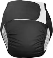 Adult Cloth Diaper Reusable Washable for Disability,Waterproof & Breathable Elderly Incontinence Nappies Underwear with Maximum Absorbency for Men or Women (Black, One size)