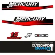 Mercury 15hp 2 stroke outboard decals/sticker kit (2003)