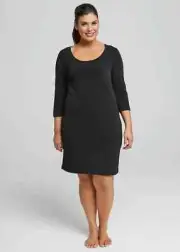 "Taking Shape-Basics" Black Luna Faithful 3/4 Slip Dress. Size M/18. BNWT