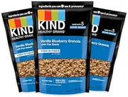 KIND Healthy Grains Clusters, Vanilla Blueberry with Flax Seeds Granola, 10g Protein, Gluten Free, 11 Ounce Bags, 3 Count