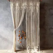 Macrame Curtain Wall Hanging Handmade Boho Curtains for Wedding Backdrop Arch...