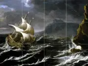 Art Marine Sailboat Ocean Ceramic Mural Backsplash Bath Tile #2230