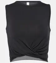 [Alo Yoga] Alo Yoga Cover draped jersey tank top AU 14 black