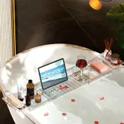 Bath Tray for Bathtub, Acrylic Bathtub Caddy Table for Bathtub with Extending Si