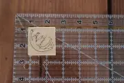1996 CLAUDIA SAUGERTIES Angel Backflip Wings Wood Rubber Stamp M