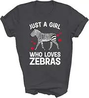 [TiQi] Cool Just A Girl Love Zebra Zookeeper Zoo Animal African Gift Unisex T-Shirt Women Men Shirt (Dark Heather;3XL)
