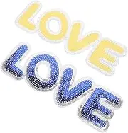 PHENOFICE 2pcs Sew Letter Patches with Sequin for Clothing DIY Embroidery Alphabet Appliques for Bags Jeans Coats and Shirts Easy to Use Decorative Sewing Letters