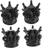 Alipis 4pcs Crown Style Tire Valve Caps Elegant Valve Stem Covers Car Accessories for Enhanced Protection Style for All Vehicle Models