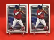 2020 Bowman Draft 1st #BD-4 Milan Tolentino RC 2-Card Lot Cleveland (4F8)