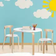 Kids Table & Chair Set Children Play Activity Study Desk Wooden Furniture White
