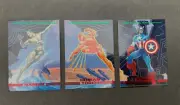 1993 Marvel Masterpieces Invaders Lot 3 Cards Human Torch Captain America Namor