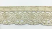 TRIMPLACE Natural 2 Inch Traditional Cluny with 1/4" Ribbon - 10 Yards