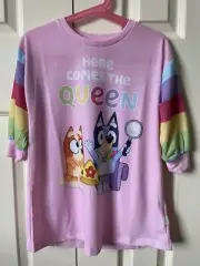 NEW Peter Alexander Jnr Size 2 Girls Bluey Pink Nightie With Cape