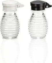 Shake-It-Free Shakers - Tumbler Home Exclusive Moisture Proof Salt & Pepper Shakers Black & White Lids Spring Loaded No Clog 2 Oz Set of 2