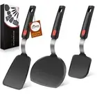Silicone Turner for Nonstick Cookware, Heat Resistant Flexible Spatula Set of...