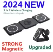 3 In 1 Magnetic Wireless Iphone Charger Pad Dock Foldable Apple Watch AirPod