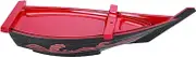 Llazsybz Boat Shaped Tray for Sushi and Sashimi, Red M