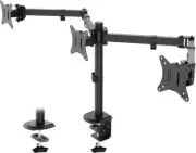 Triple Monitor Mount, 3 Desk Mount for 3 Screens up to 24 Black