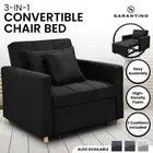 Suri 3-in-1 Convertible Sofa Chair Bed Lounger by Sarantino - Black