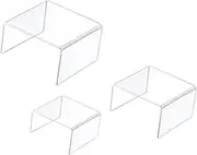 Perfk 3 Pieces Acrylic Display Risers Perfume Organizer Multipurpose Rectangular Display Stands Cupcakes Holder for Showcase Retail