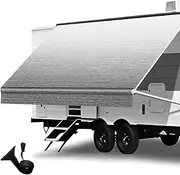 Heavy Duty RV Awning Fabric Replacement - 19.5oz Vinyl Camper Awning - Waterproof & UV-Resistant - Universal Canopy for Camper, Trailer and Motorhome (18FT(Fabric 17'2"), Gray Fade)
