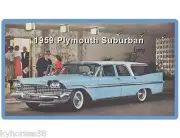 1959 Plymouth Suburban Wagon Blue Auto Car Refrigerator / Tool Box Magnet