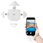 5-in-1 SD TF Card Reader for iPhone Type-C Memory Card Reader with Selfie Function