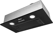 CIARRA CBCB5913A Integrated Cooker Hood 52cm Black Built in Canopy Hood LED Light 3 Speeds Undercabinet Extractor Fan