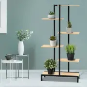 6 Tier Plant Stand Outdoor Indoor Flower Display Shelf Powder Coated Metal Frame