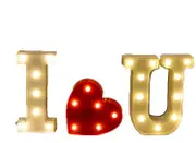 Catzon Decorative Led Light Up Number Letters White Plastic Marquee Number Lights Sign Party Wedding Decor Battery Operated (IU)